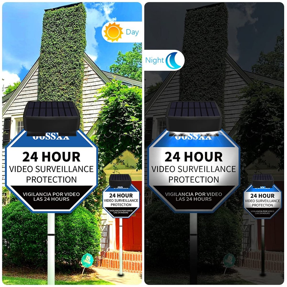 Solar Power Deck LED Light Clip-On Yard Security Sign Spotlight (Large Capaci