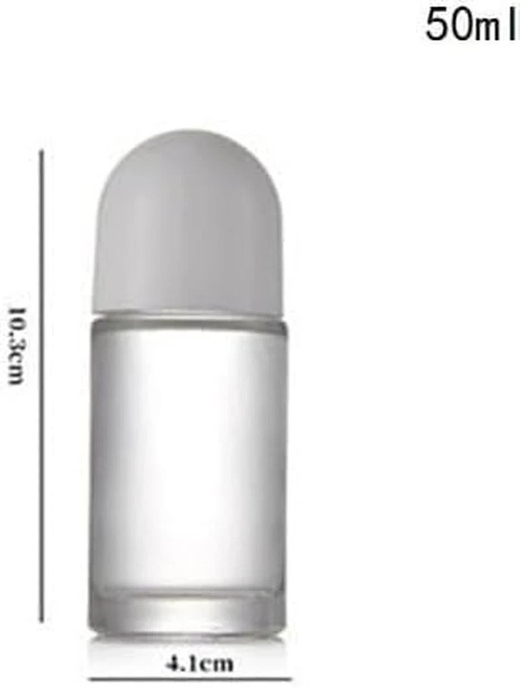 2 Pcs 50ML Glass Empty Roller Bottles with Plastic Roller Ball, Roll on Bottles