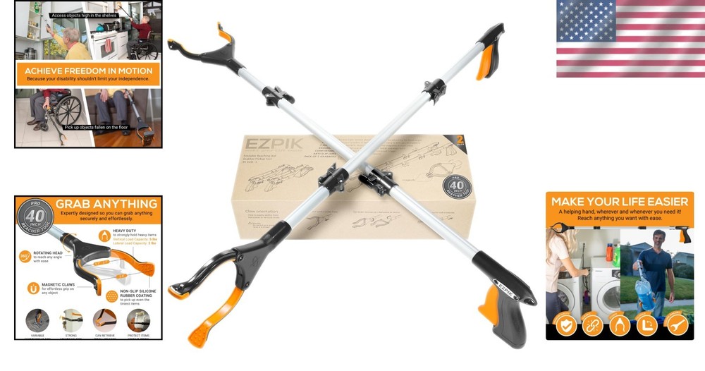 40" Extended Grabber Reacher Tool 2-Pack