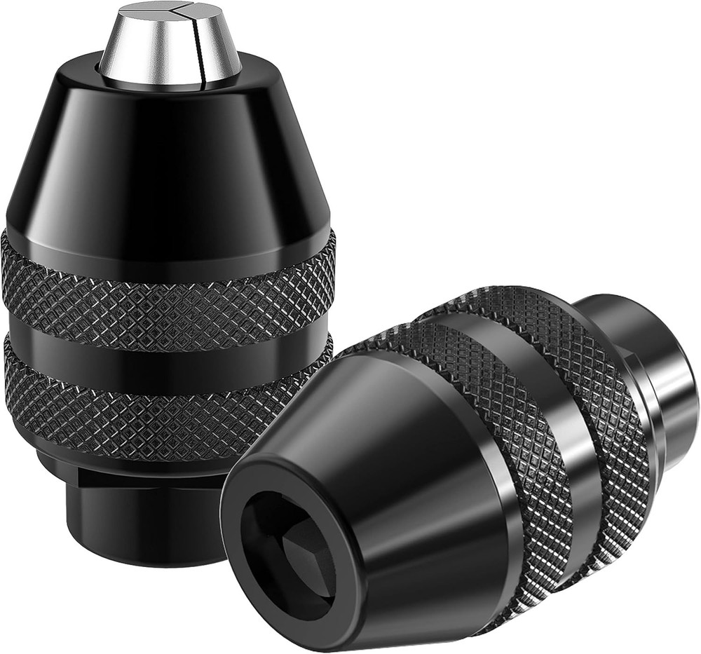 Versatile Keyless Chuck Set for Dremel Rotary Tools - 2-Pack Precision Chucks