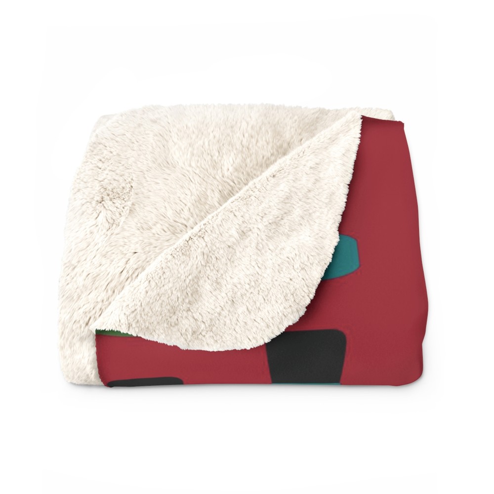 Red German Nutcracker Pattern, Cozy Sherpa Fleece Blanket, Couch Throw Blanket
