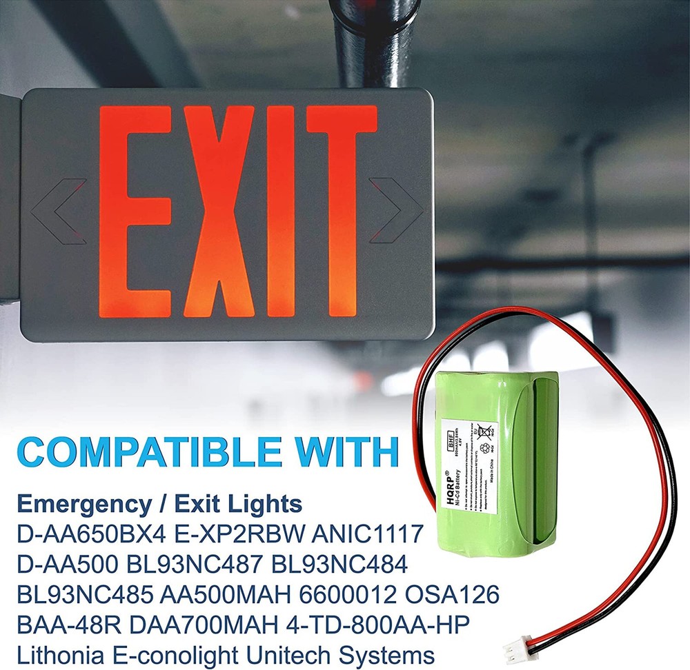 HQRP 4.8V Replacement Backup Battery for Simkar SLED LED Exit Light Emergency