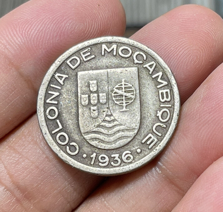 1936 Mozambique 50 Centavos Coin High Value