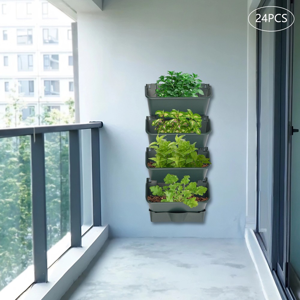Hanging Vertical Garden Planter - 24 Pots With Automatic Watering System