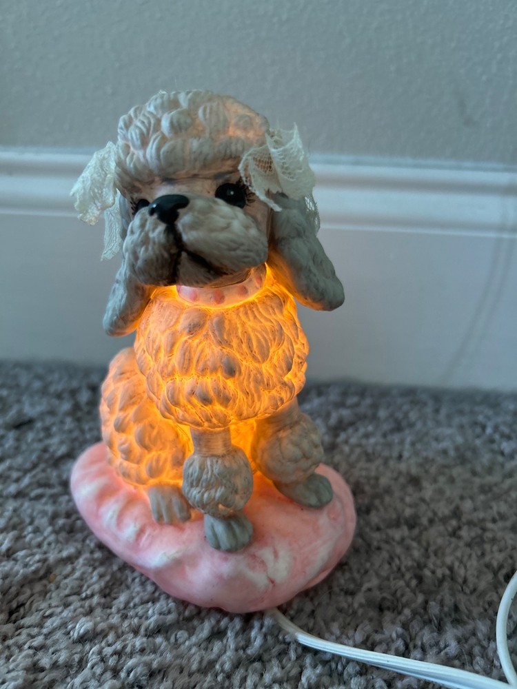 Poodle Night light made of ceramic (vintage)