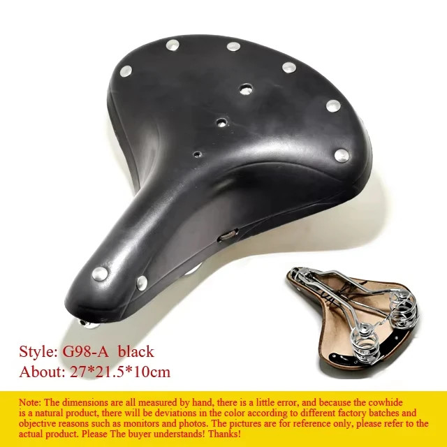 Multi Style Retro Cowhide ycle Saddle, Comfortable, First Layer Cowhide, r