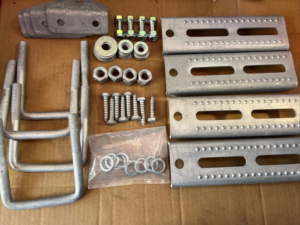 (4) 8" Galvanized Swivel Top Bunk Bracket Kit W/ Hardware For Boat Trailer 2x3