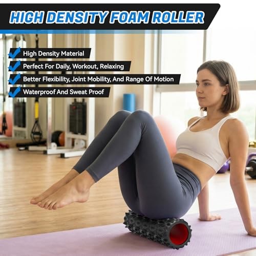 Foam Roller for Deep Tissue Massager, 15" High Density Diamond-Shaped Black