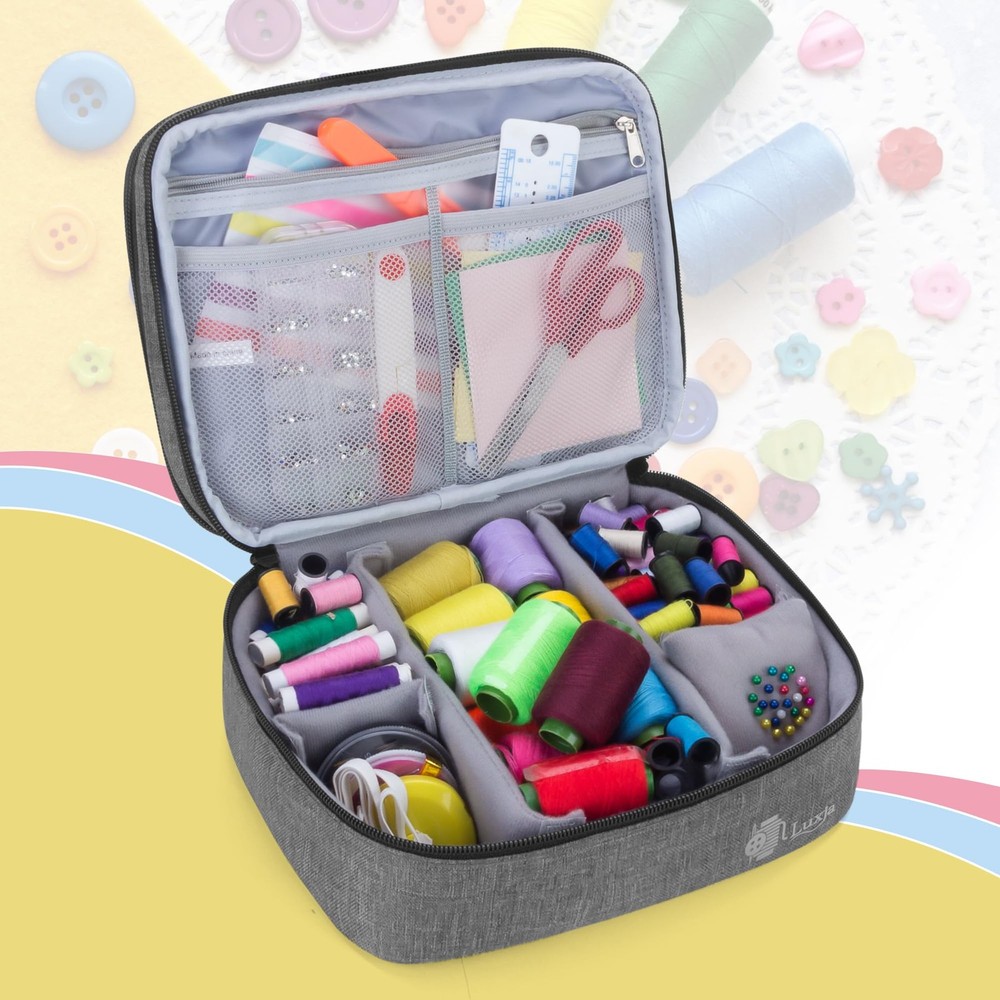 Double-Layer Sewing Supplies Organizer, Sewing Organizer for Needles, Thread,...