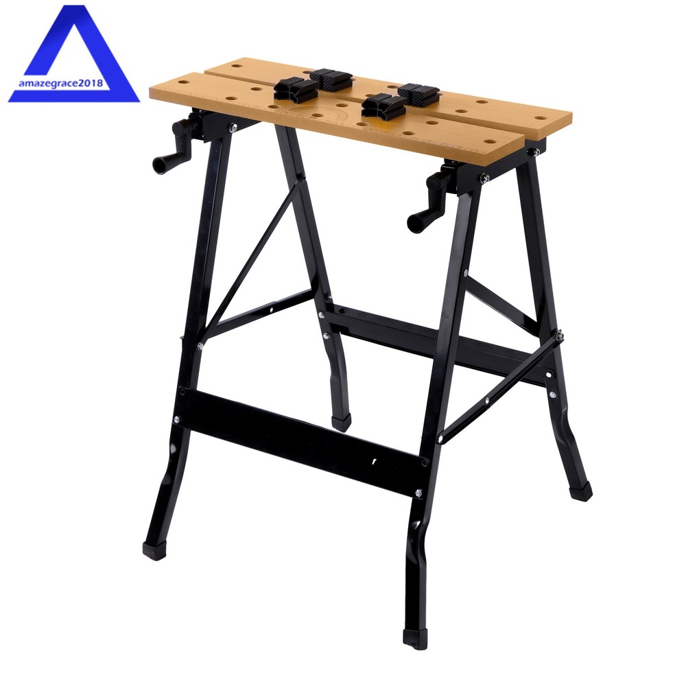 220lbs Folding Workbench,Vise Garage Steel Work Table Workshop Tool Storage