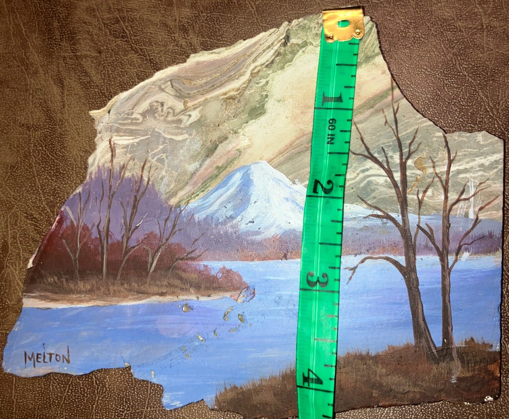 Painted Scene On Morrisonite Jasper, Signed by Catherine Melton