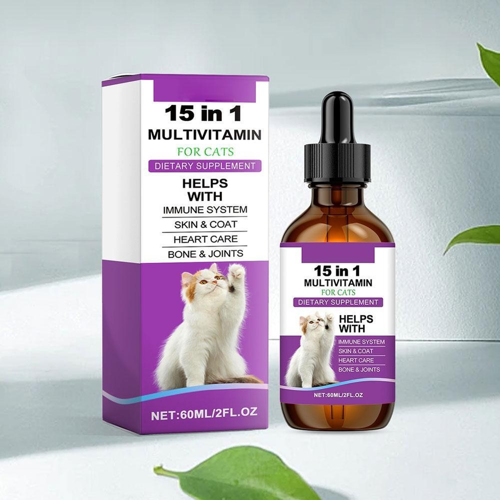 15-in-1 Cat Vitamins and Supplements Liquid Drops ❈