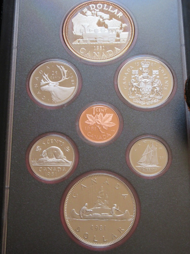 1981 Canada Proof Double Dollar Set (7 Coins Cent to Silver Dollar Mint Set) RJ