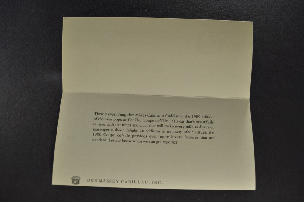 1980 Cadillac Coupe Deville Invitation Brochure Folder Excellent Original 80