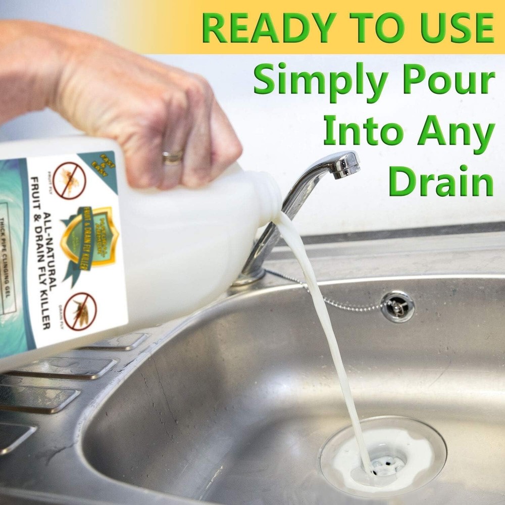 Natural 1 Gallon Fruit Fly & Drain Fly Solution - Long Lasting & Easy to Use