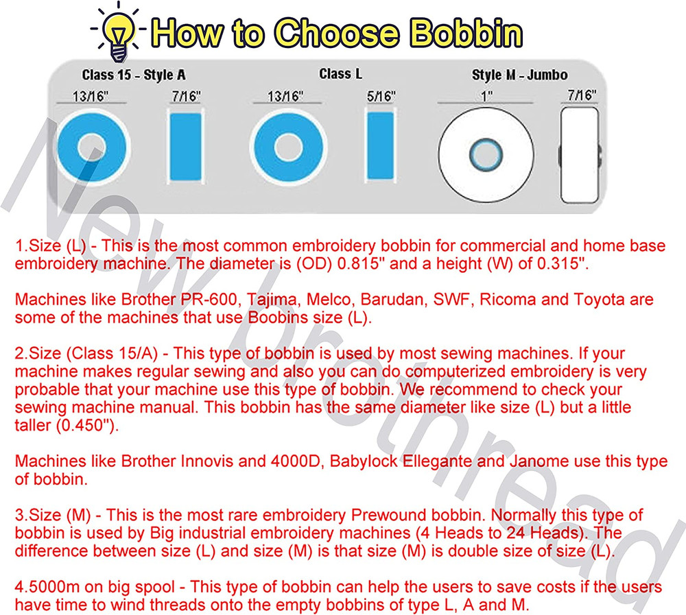 New Brothread 25Pcs Assorted Colors 70D/2 (60WT) Prewound Bobbin Thread Plastic