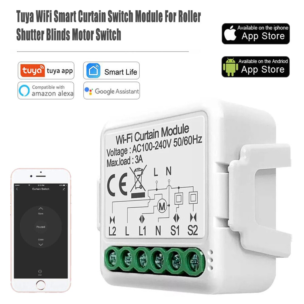 Smart WiFi Switch Curtain Blinds Module Roller Shutter Motor For Tuya Alexa US