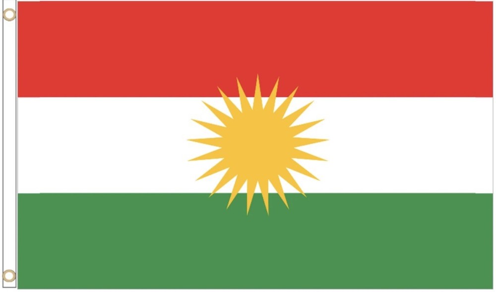 Kurdistan Polyester Flag - size 5x3 (150cm x 90cm)