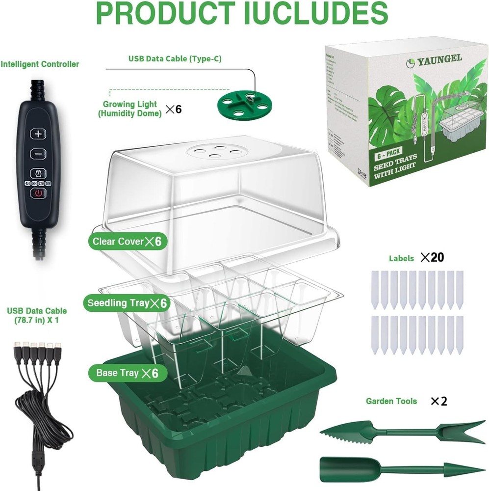 Complete Seedling Starter Kit with Timing Controller & Grow Light – Gift Boxed