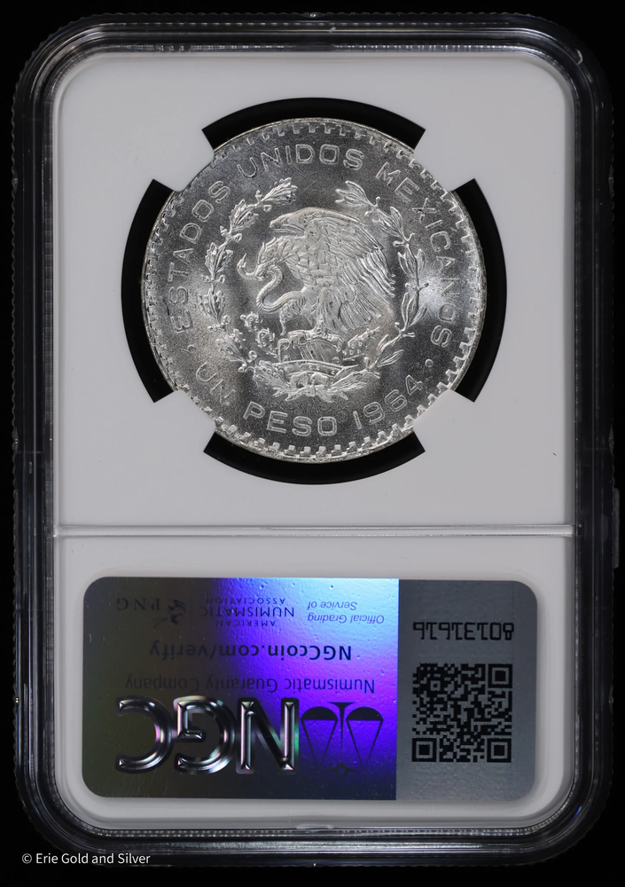1964-Mo Mexico Silver Peso NGC MS 66