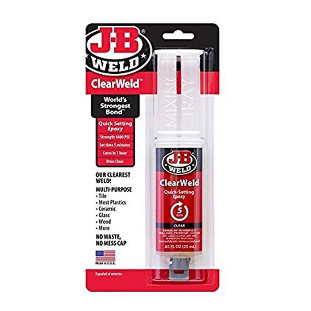J-B Weld 50112 0.85 oz. ClearWeld Syringe Quick Setting Epoxy
