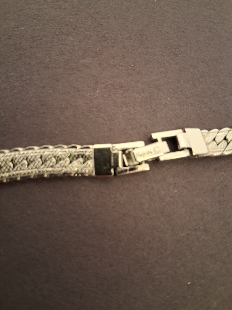 Napier Silver Tone Herringbone V Drop Necklace 18"