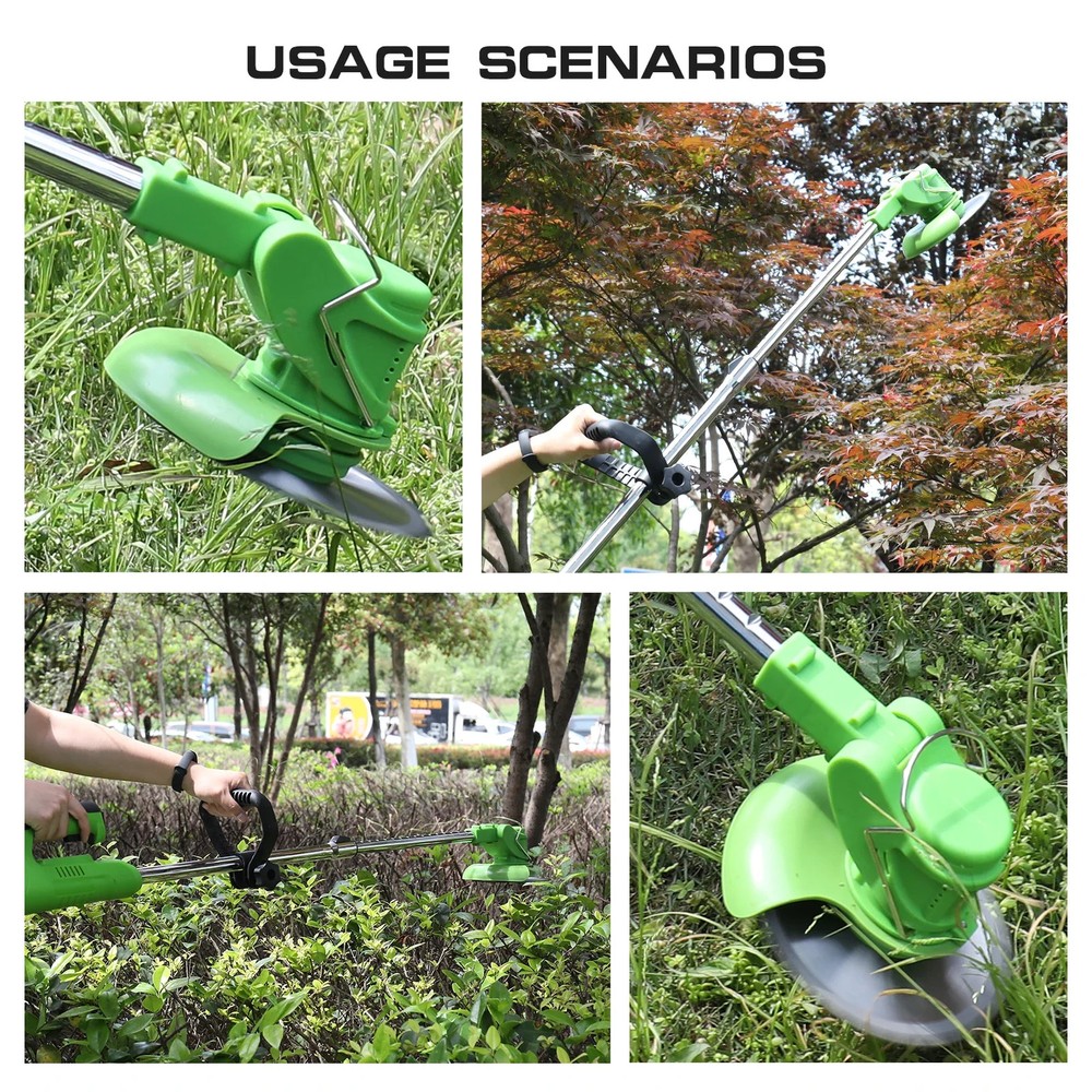 2 Battery Electric Cordless Grass String Trimmer Lawn Edger Weed Wacker Cutter