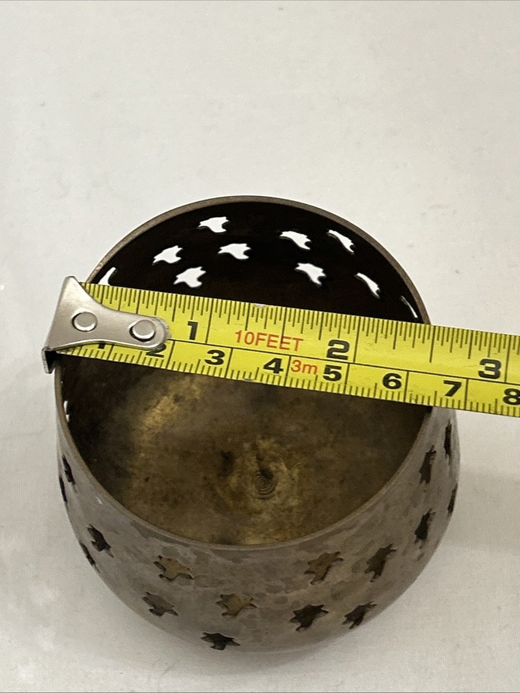 Vintage Brass Incense Or Candle Pierced Holder