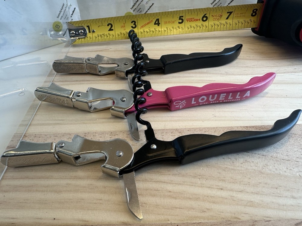 3-Pk Pulltap’s Professional Double-hinged Waiter's Corkscrew with Pulltap's Logo