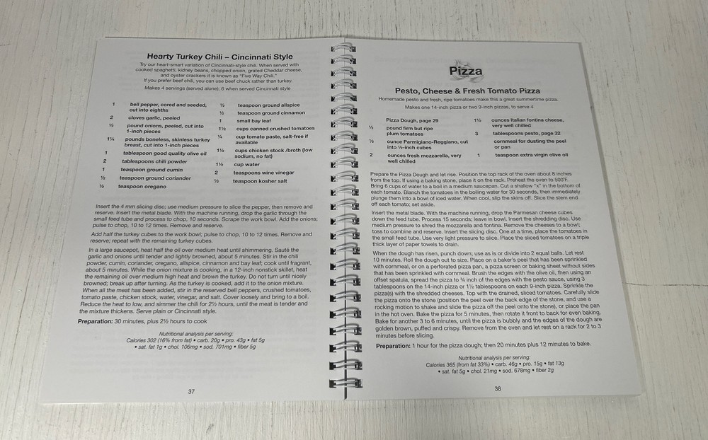 Cuisinart Prep 7 Food Processor DLC-2007M Instruction Recipe Book