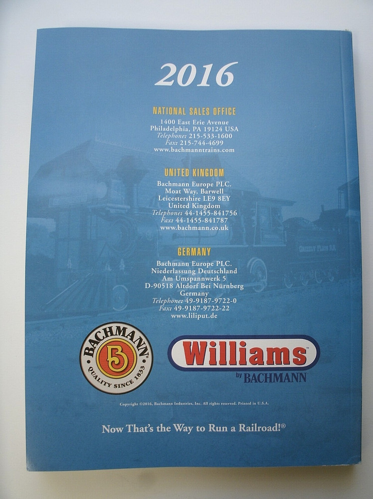 2016 Bachmann & Williams Trains Catalog
