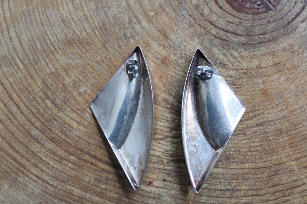 Large Silver Light Weight Earrings