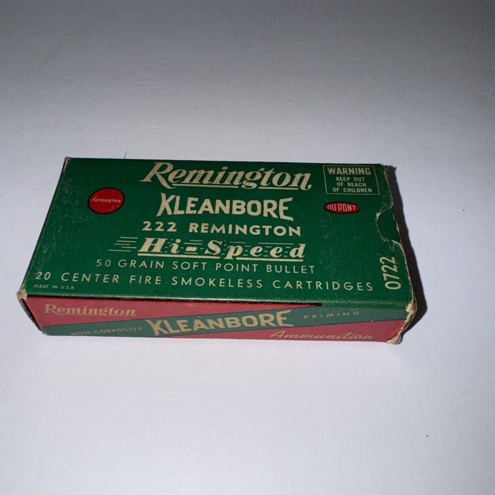 Empty Ammo box Remington Kleanbore 222 Remington