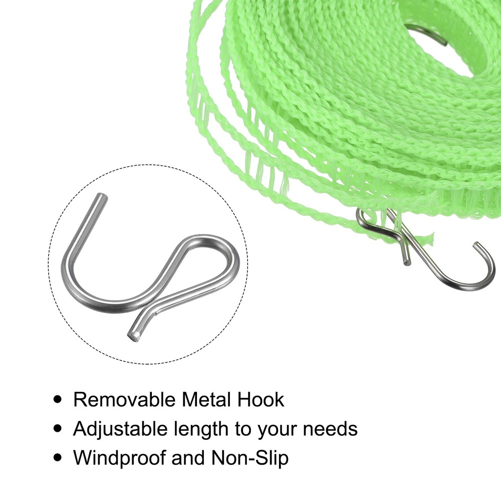 26.24ft Portable Clothesline Green