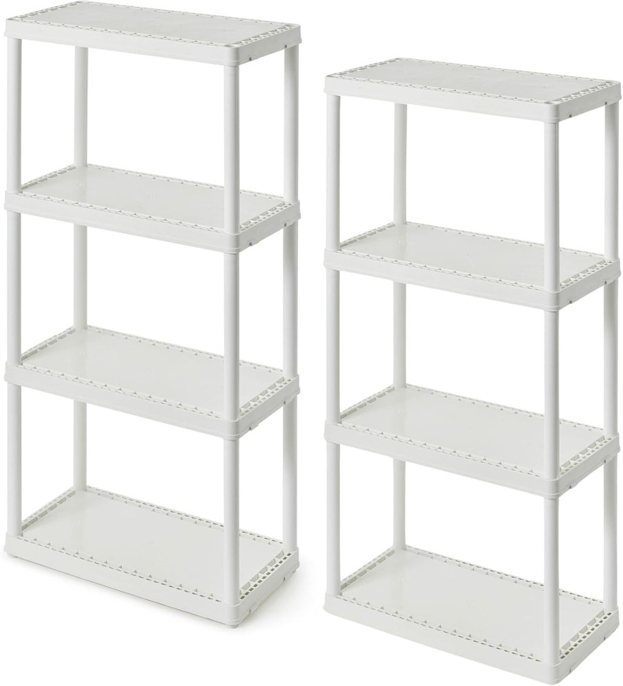 4 Shelf Fixed Height Solid Light Duty Storage Unit 12 X 24 X 48 for Home, Garage