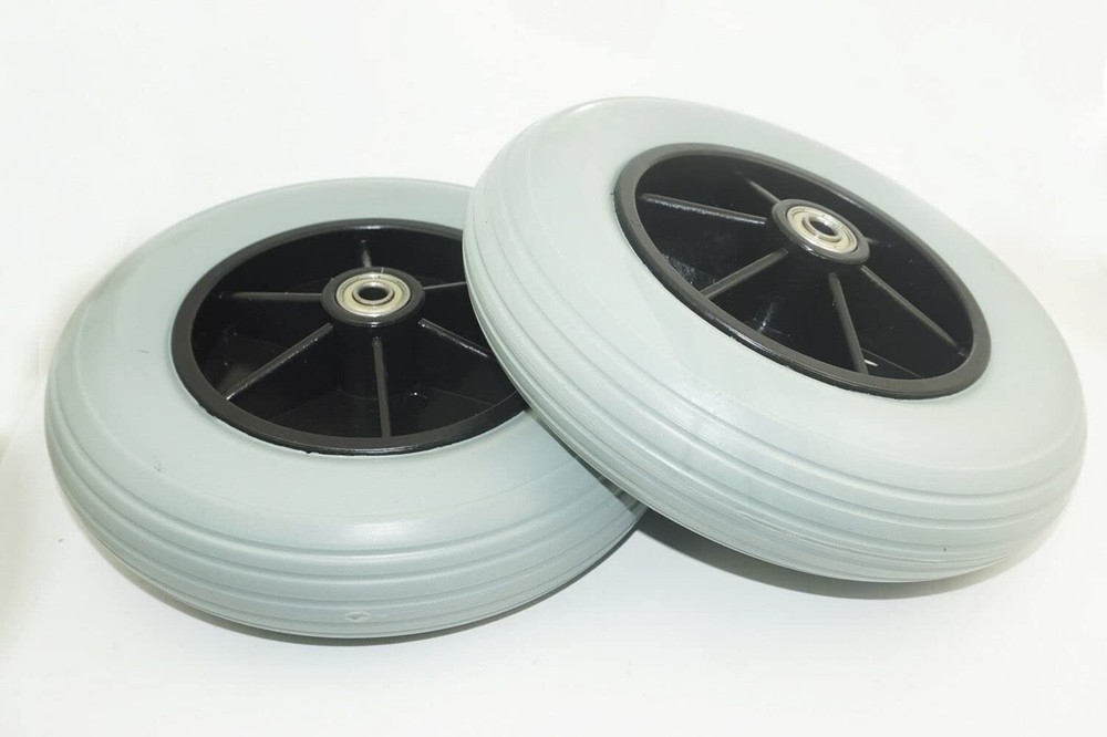 (Pair of Two) ，8" x 2" (200x50) Solid Rubber Front Rear Caster Tires Whee