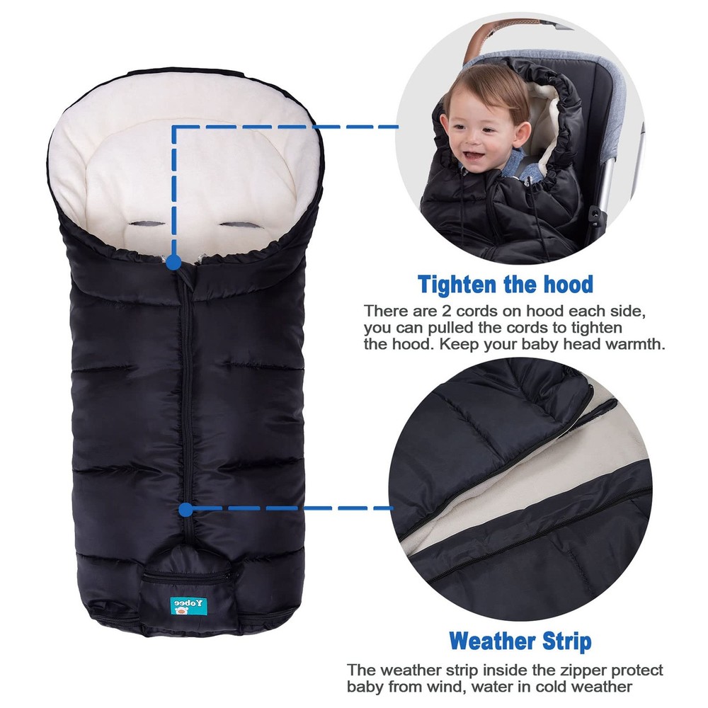Weatherproof Footmuff Universal Sleeping Bag for Stroller, Comfortable Warm T...