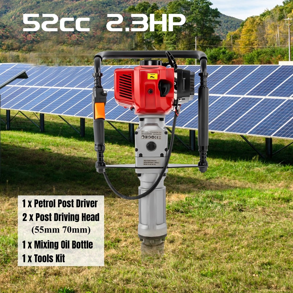 52CC 2 Stroke Petrol T-Post Driver Gas Powered Pile Driver Garden Piling Driver