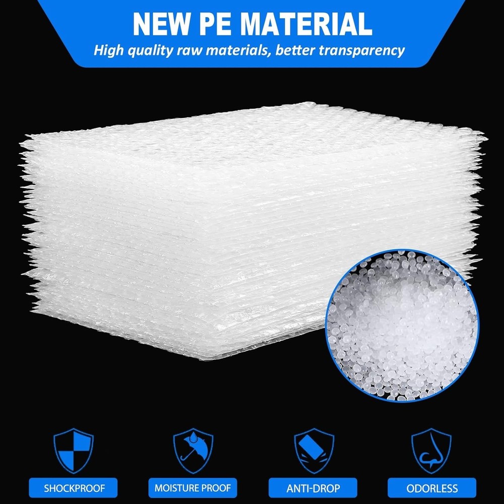 Clear 5x8 Bubble Wrap Bags - 25 Pcs Double-Walled for Maximum Protection