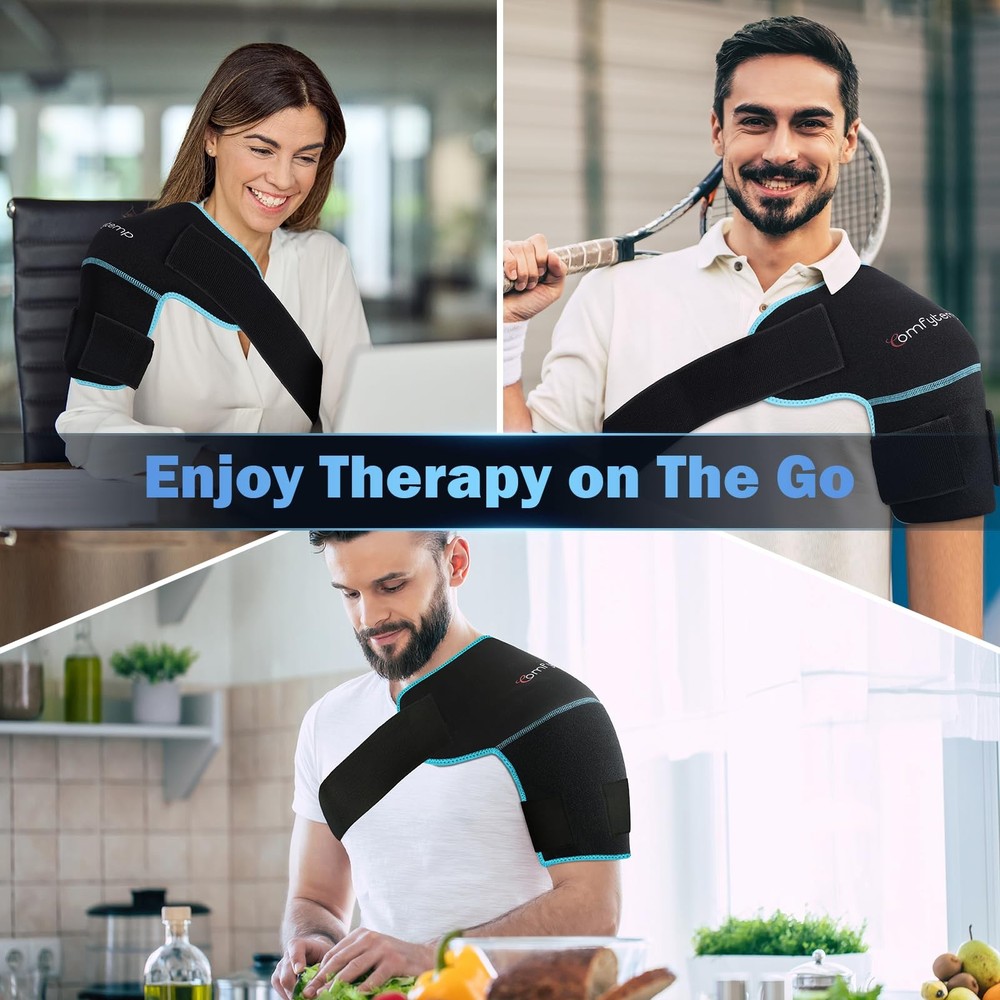 Comfytemp Shoulder Ice Pack Wrap Shoulder Brace Compression Sleeve for Shoulders