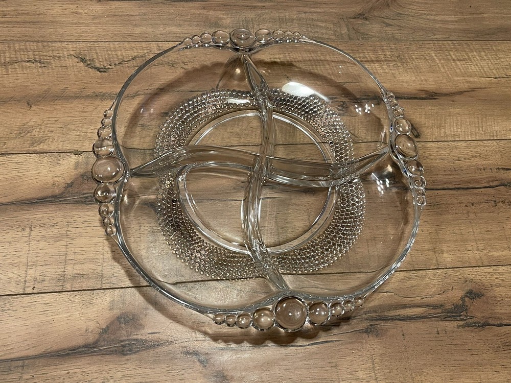 Vintage Duncan Miller Teardrop Divided 4 Part Large Serving Tray