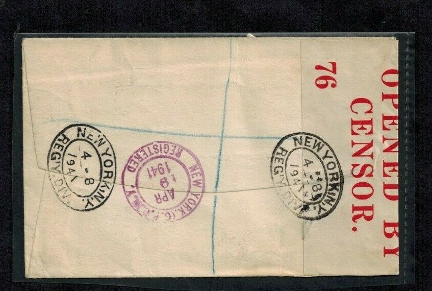 Bermuda WWII Censor Cover C22 Red Censor #76