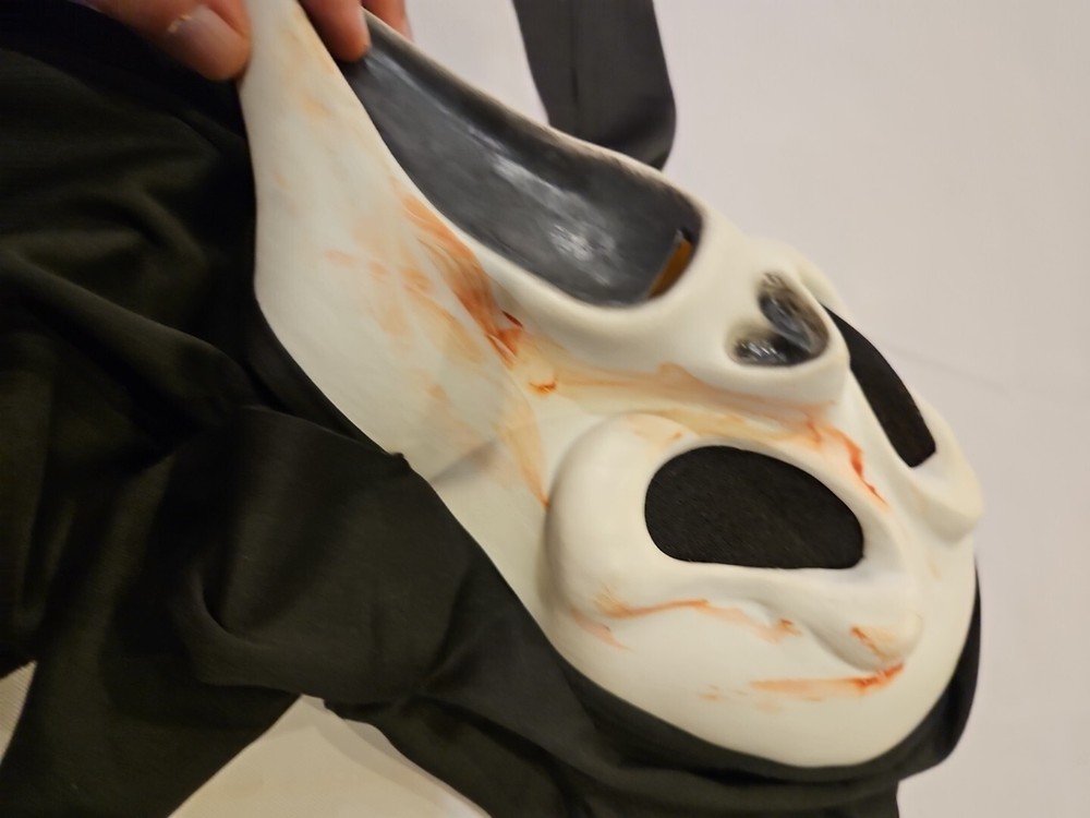 Vintage Scream Mask Black Hood Style