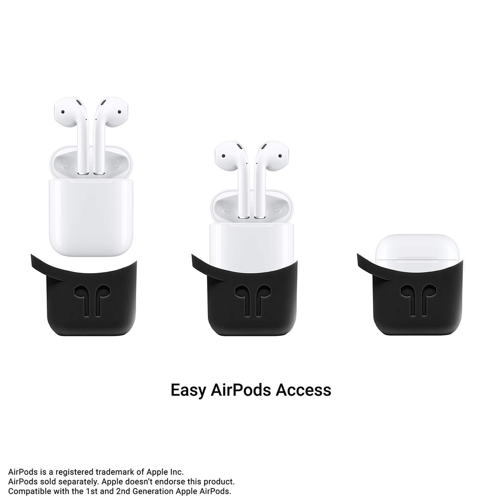 PodPocket Scoop AirPod Storage Case with Protective Translucent Silicone and