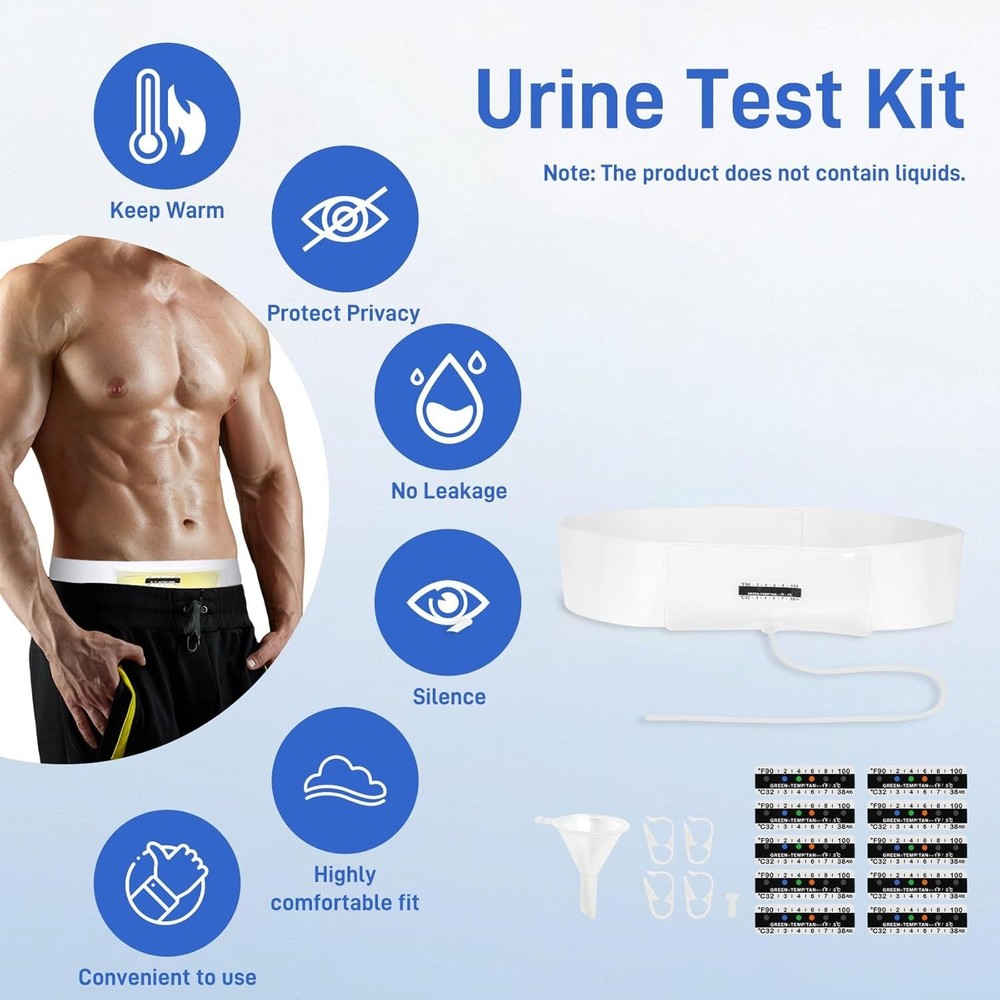 Urine Test Complete Kit – 2 to 4 oz Concealed Sample Bag with Adjustable Belt...