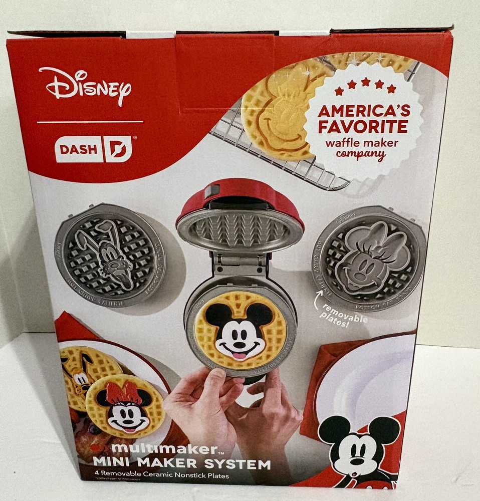 Disney Dash Mini Waffle Maker Multimaker with 4 Additional Character Plates NIB