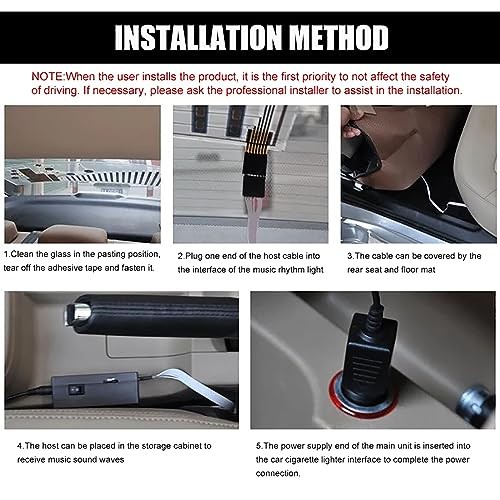 Sound Music Activate Sensor Car Auto Sticker LED Light Equalizer 90x25 cm Blue