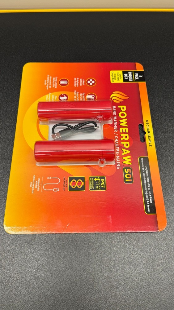 POWERPAW 501 Rechargeable Hand Warmer, 2-pack