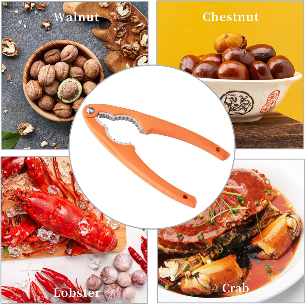 Stainless Steel Nutcracker for All Nuts, Heavy Duty Tool with Ergonomic Handle