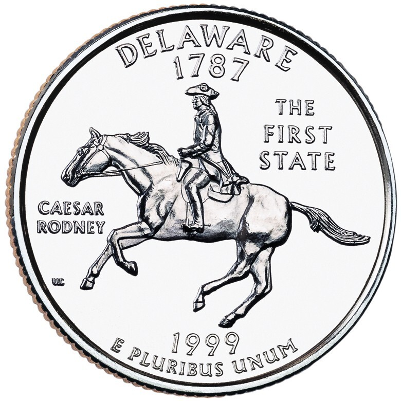 1999 D Delaware State Quarter.  Uncirculated From US Mint roll.